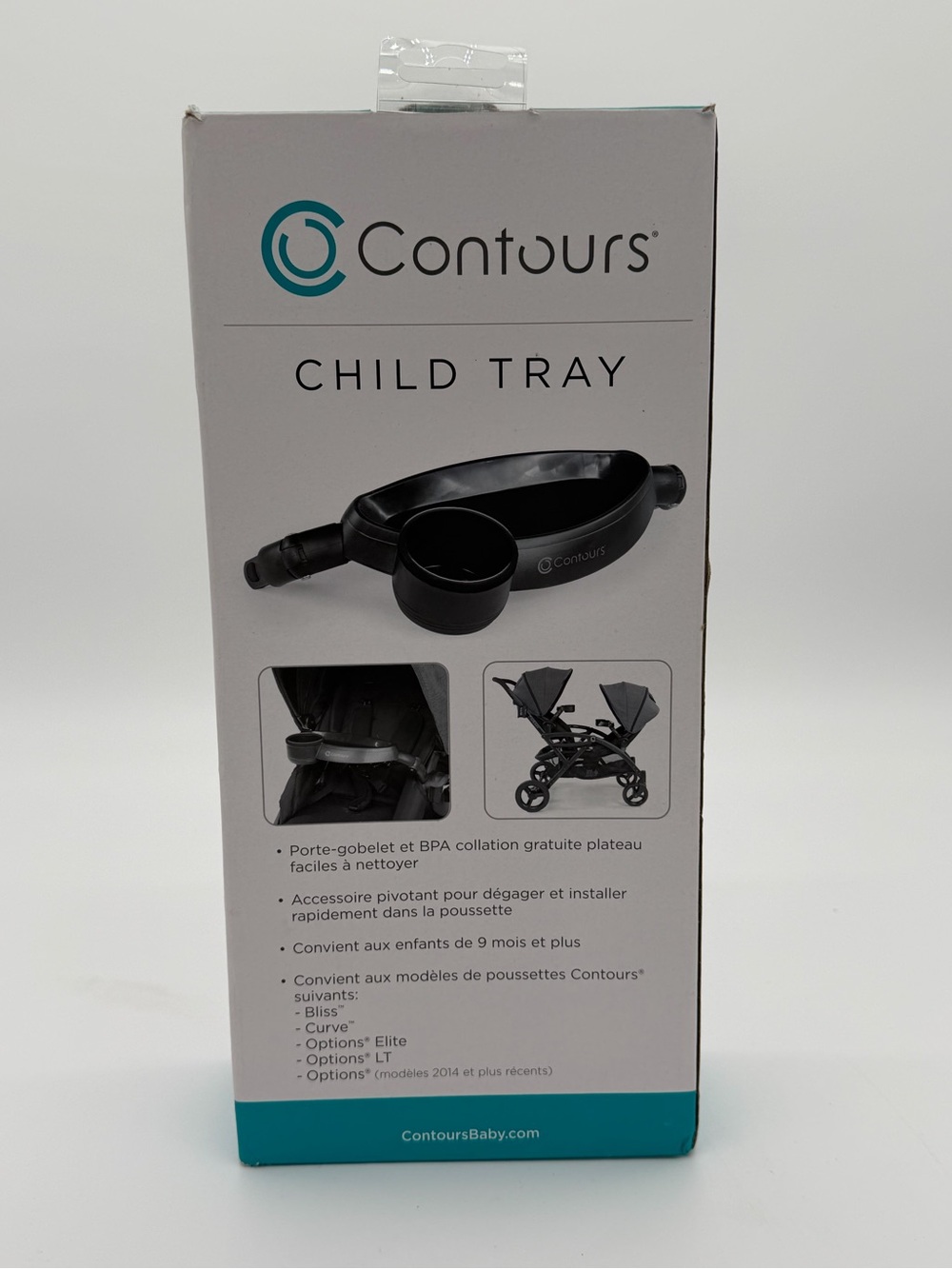 Contours Attachable Stroller Tray - Black